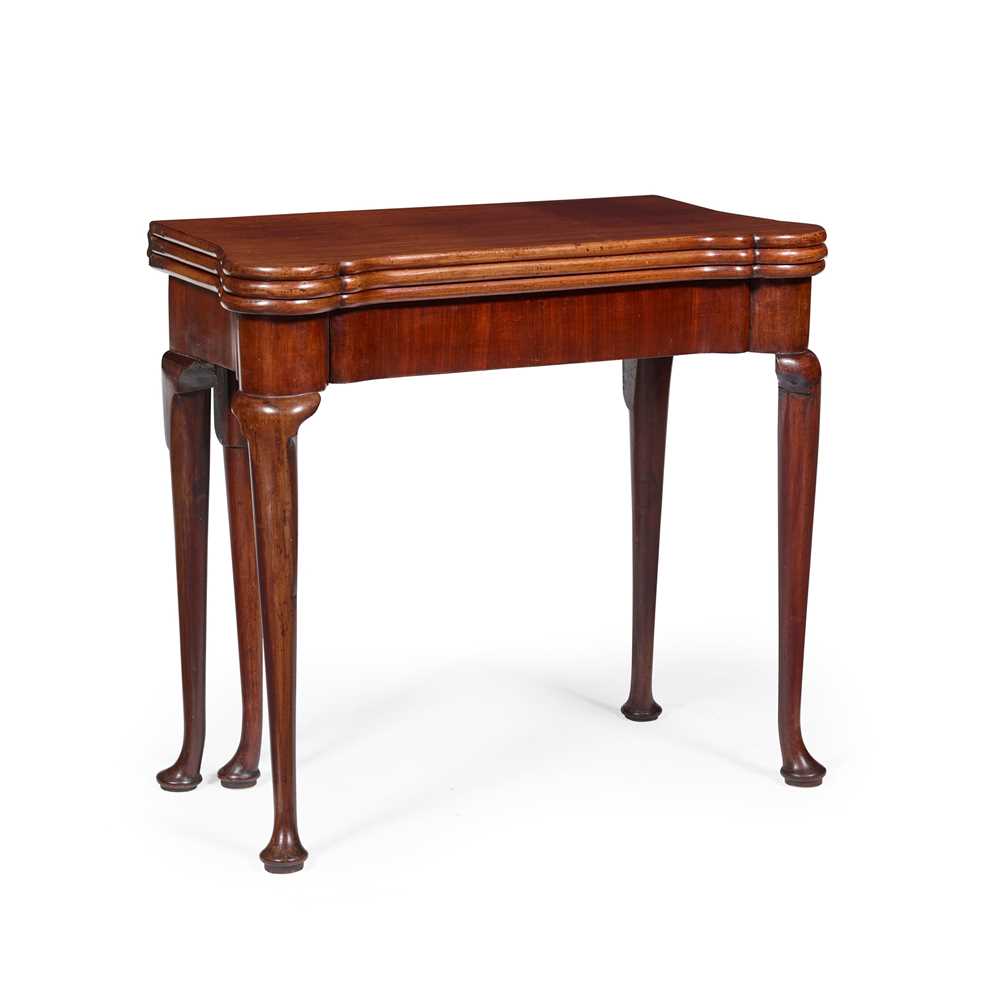 GEORGE II MAHOGANY TRIPLE FOLD TEA/