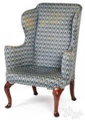GEORGE II MAHOGANY WING CHAIR,