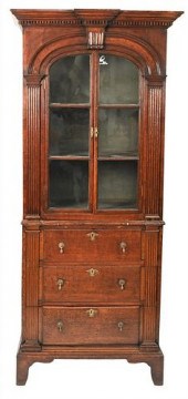 GEORGE II OAK SECRETAIRE IN TW