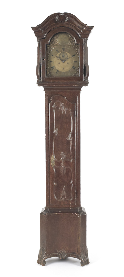 George II painted tall case clock