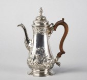 GEORGE II SILVER COFFEE POTA G