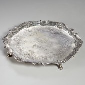 GEORGE II SILVER SALVER BY ROB