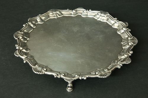 GEORGE II STERLING SILVER SALVER,