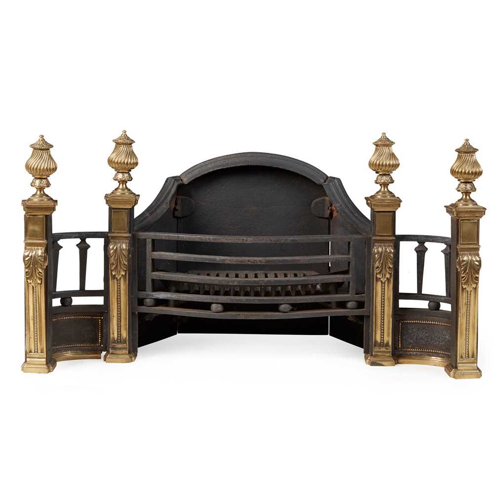 GEORGE II STYLE BRASS AND CAST IRON