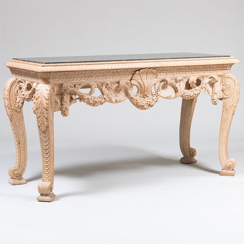 GEORGE II STYLE CARVED AND LIMED