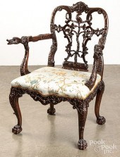 GEORGE II STYLE CARVED MAHOGAN