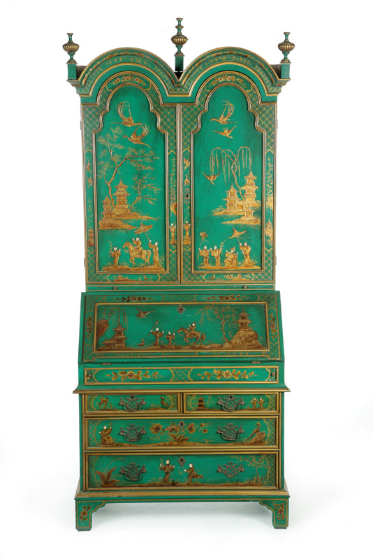 GEORGE II-STYLE DESK-AND-BOOKCASE.