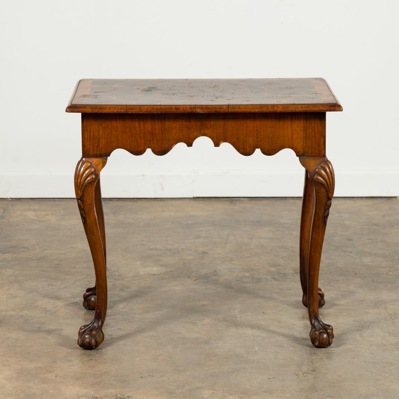 GEORGE II STYLE OYSTER VENEER TEA