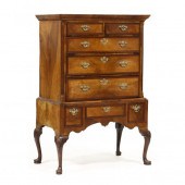 GEORGE II WALNUT CHEST ON FRAM