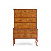 GEORGE II WALNUT CHEST-ON-STAN