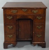 GEORGE II WALNUT KNEEHOLE DESK