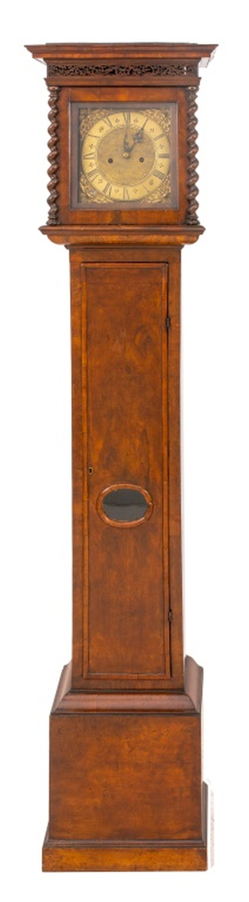GEORGE II WALNUT LONG CASE CLOCK