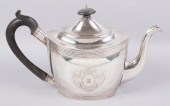 GEORGE III ARMORIAL SILVER TEA