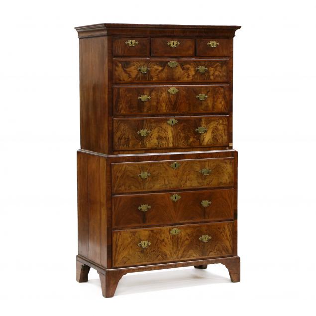 GEORGE III BANDED BURL WOOD CHEST