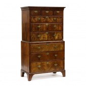 GEORGE III BANDED BURL WOOD CH