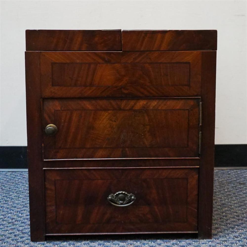 GEORGE III BANDED MAHOGANY FOLD-TOP