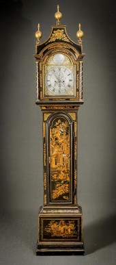 GEORGE III BLACK JAPANNED TALL