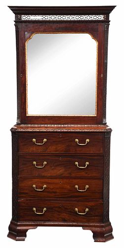 GEORGE III BLIND FRETWORK MIRROR
