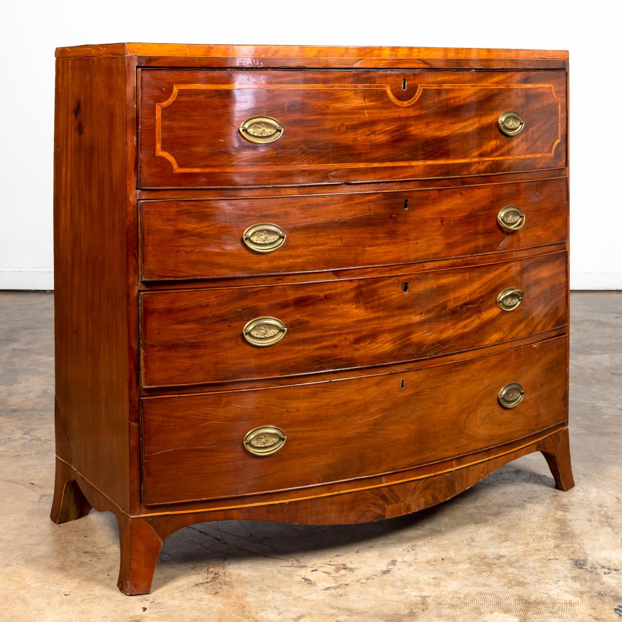 GEORGE III BOW FRONT BUTLERS DESK