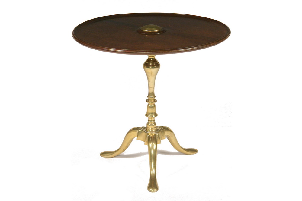 GEORGE III BRASS BASE TABLE - Heavy