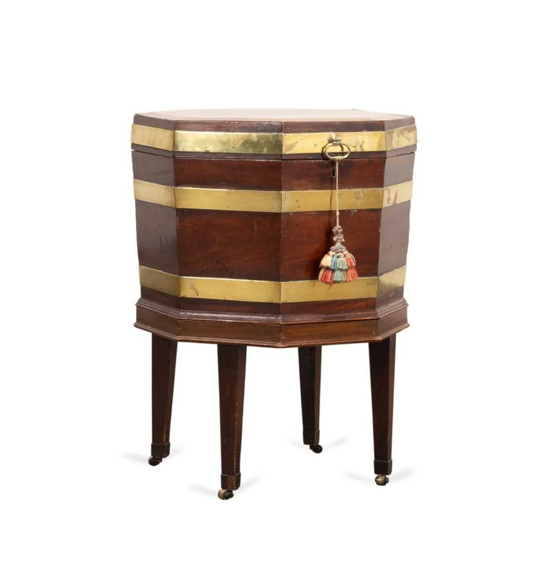GEORGE III BRASS BOUND MAHOGANY