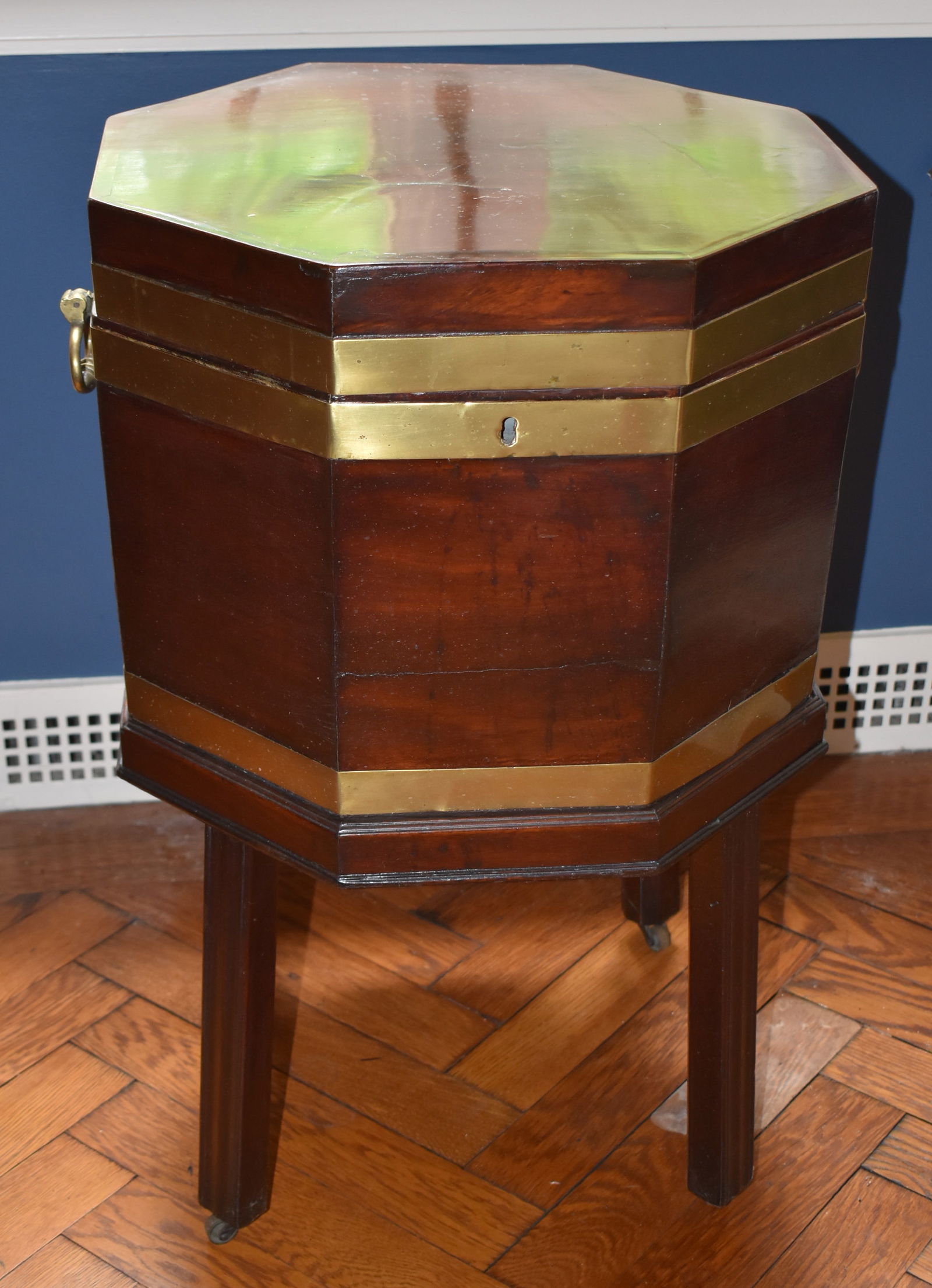 GEORGE III BRASS BOUND MAHOGANY