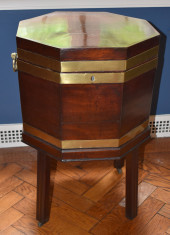GEORGE III BRASS BOUND MAHOGAN