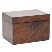 GEORGE III BURL ALMS BOX<br>Ge