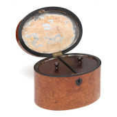 GEORGE III BURLWOOD TEA CADDY<