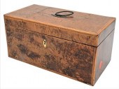 GEORGE III BURLWOOD TEA CADDYG