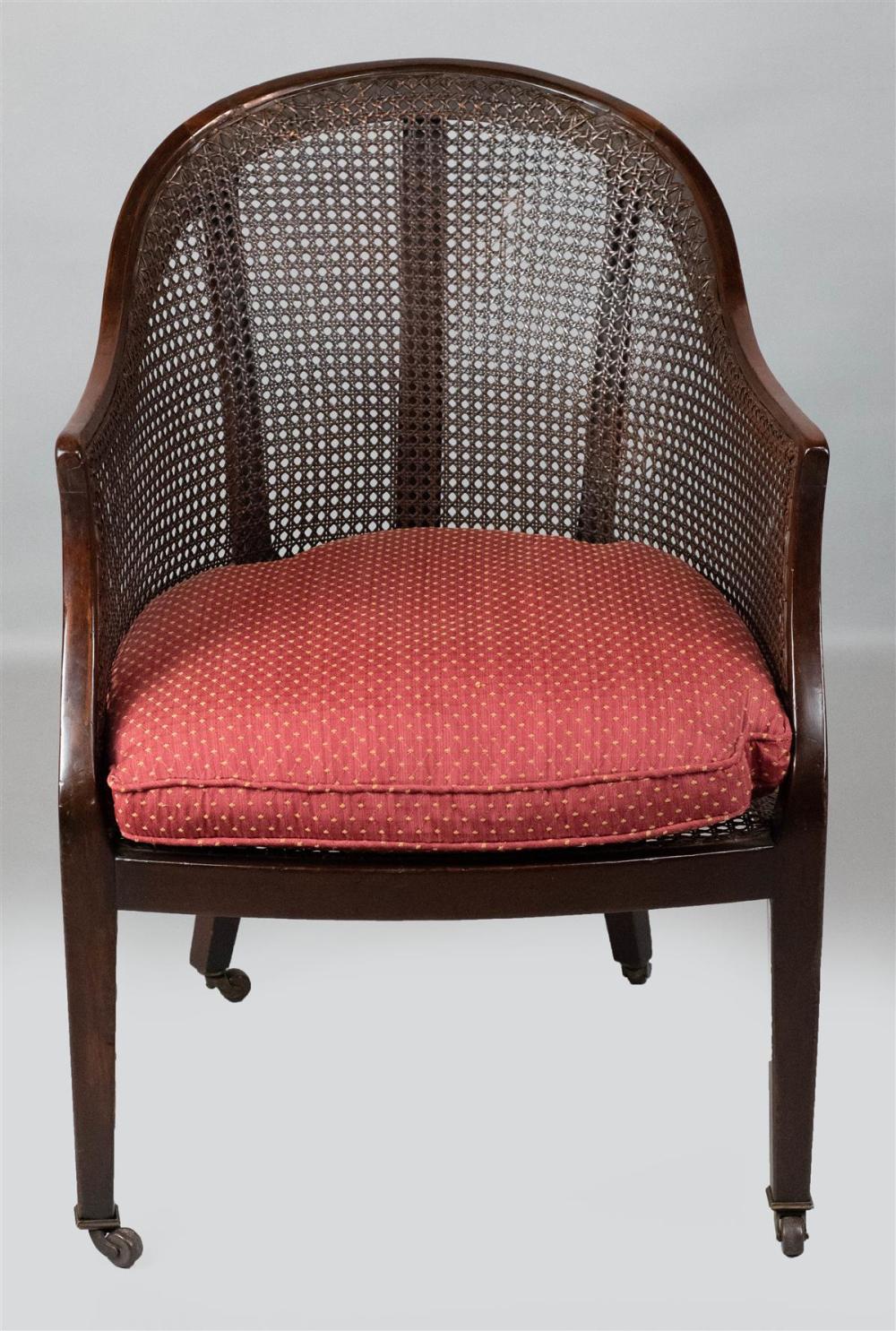 GEORGE III CANED MAHOGANY TUB