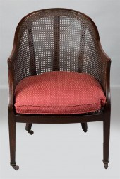 GEORGE III CANED MAHOGANY TUB