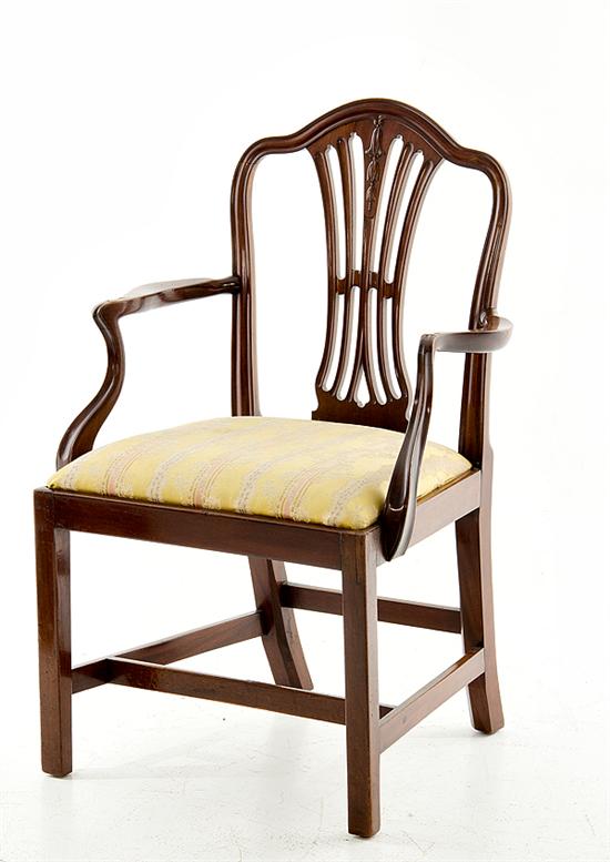 George III carved mahogany armchair