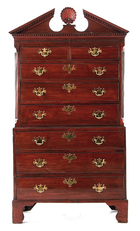 George III carved mahogany chest on