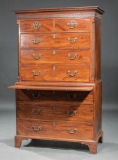 GEORGE III CARVED MAHOGANY CHE