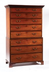 GEORGE III CARVED MAHOGANY CHE