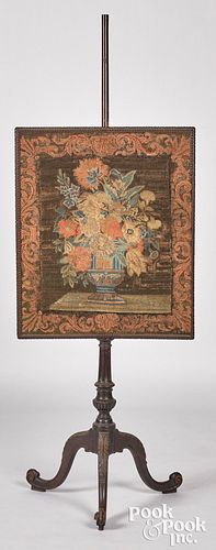 GEORGE III CARVED MAHOGANY POLE