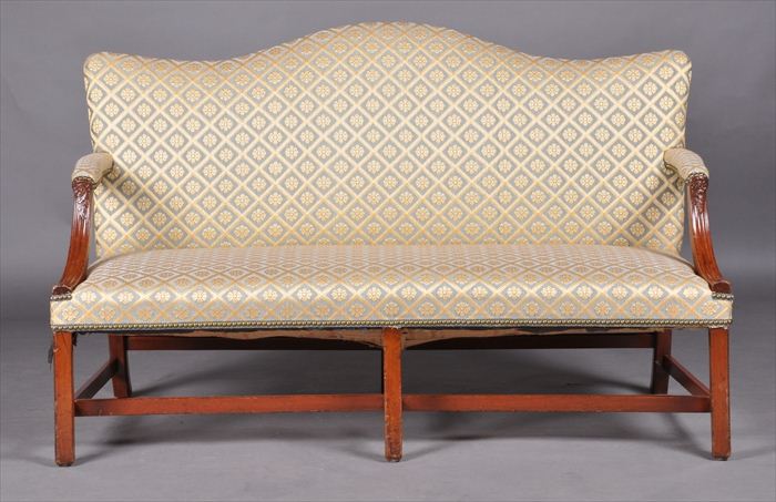 GEORGE III CARVED MAHOGANY SETTEE