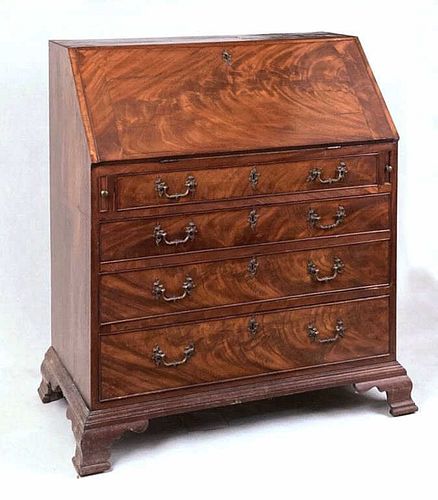 GEORGE III CARVED MAHOGANY SLANT