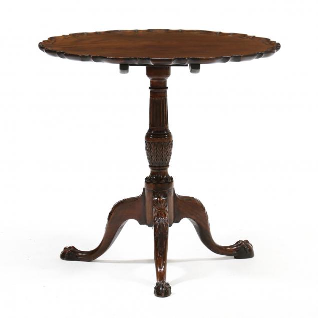 GEORGE III CARVED MAHOGANY TILT TOP