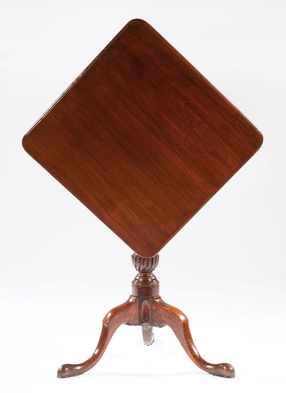 GEORGE III CARVED MAHOGANY TILT-TOP