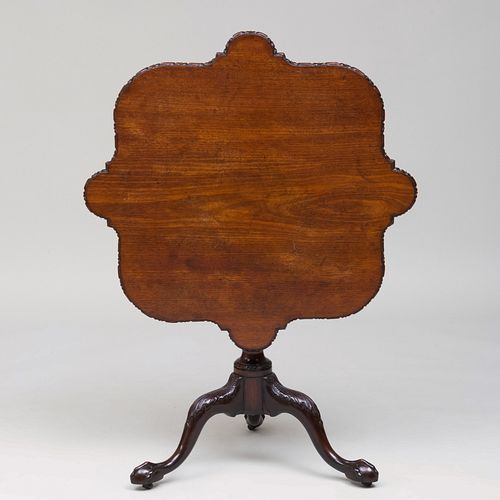 GEORGE III CARVED MAHOGANY TILT-TOP