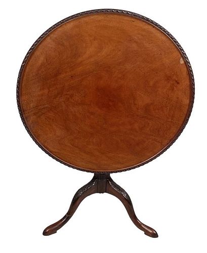 GEORGE III CARVED MAHOGANY TIP