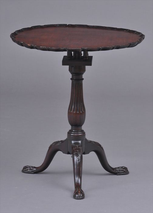 GEORGE III CARVED MAHOGANY TRIPOD