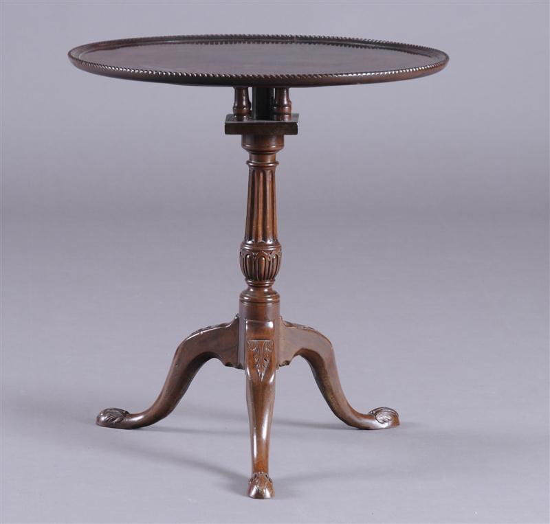 GEORGE III CARVED MAHOGANY TRIPOD