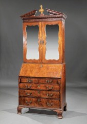 GEORGE III CARVED WALNUT SECRE