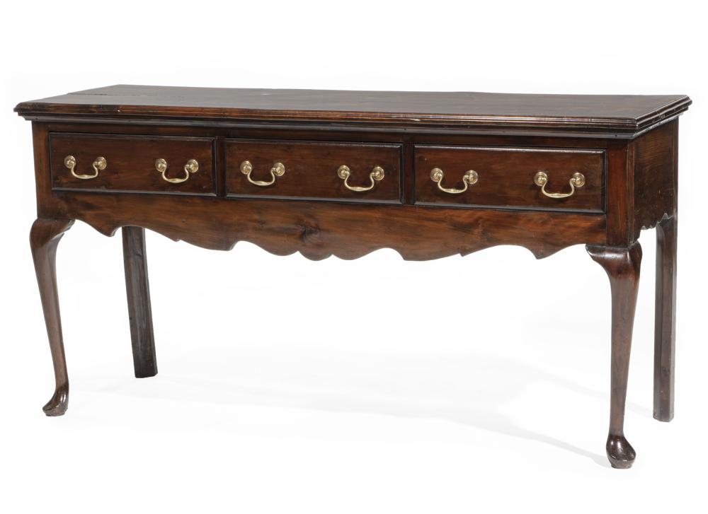 GEORGE III CARVED YEWWOOD DRESSER