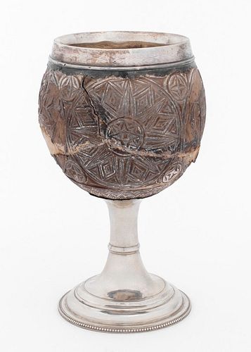 GEORGE III COCONUT MOUNTED SILVER