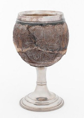 GEORGE III COCONUT MOUNTED SIL