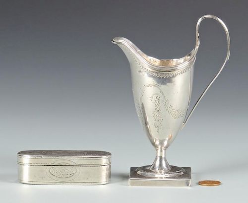GEORGE III CREAM JUG, SNUFF